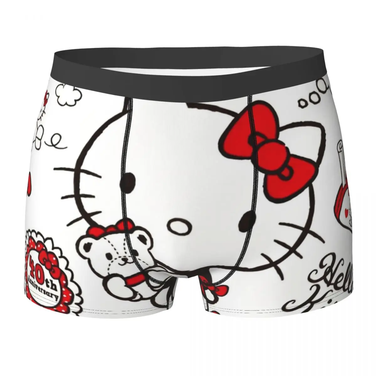 

Japanese Hello Kitty Underwear Cute Cartoon Cat Men Shorts Briefs Stretch Boxer Shorts Trenky Print Plus Size Underpants