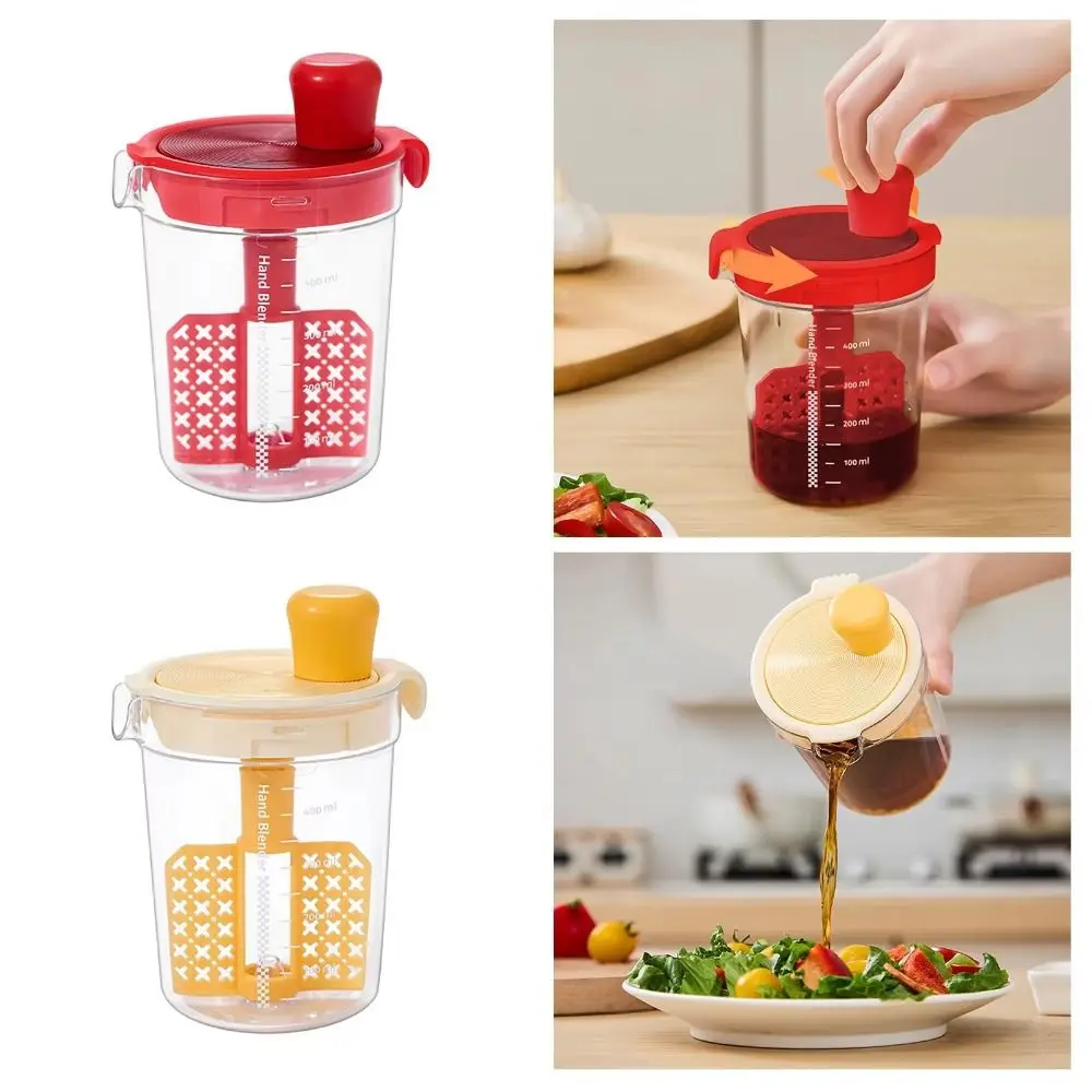 

Portable Hand Seasoning Mixer Rotating Dust-proof Manual Stirring Bottle Clear Scale Lines U-shape Mouth