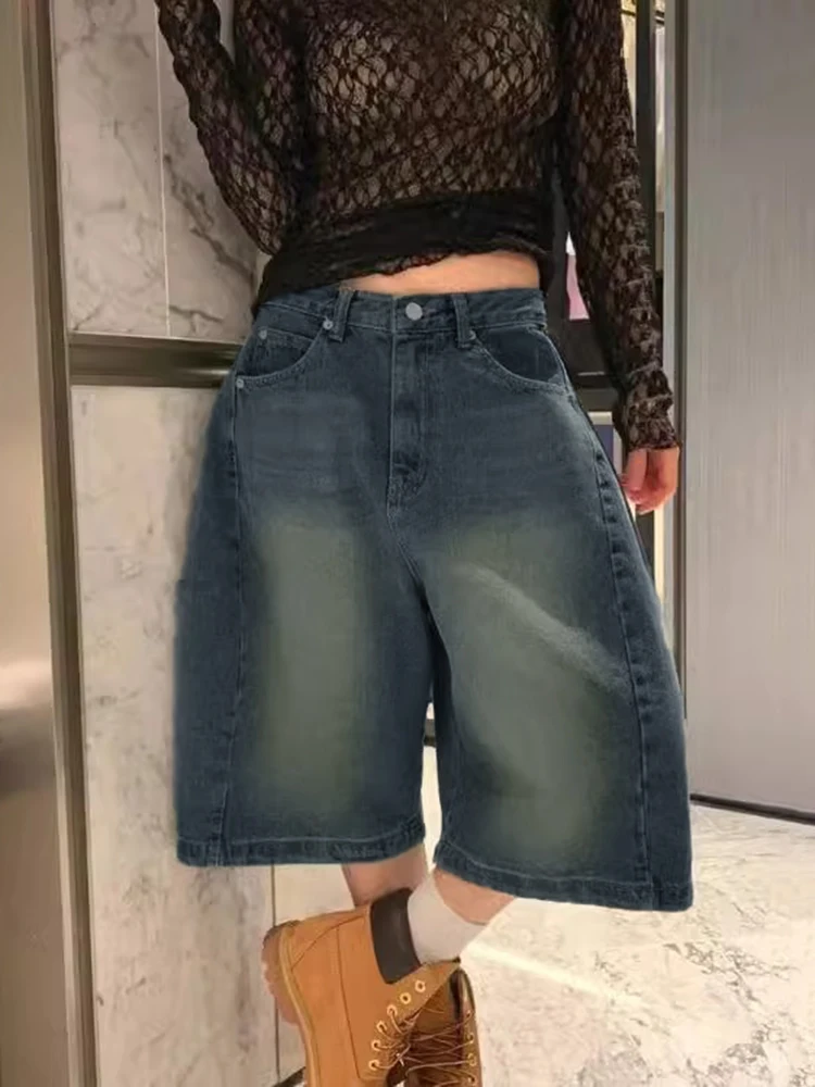 

Широкие джинсы с высокой талией, женские осенние новые утягивающие джинсы больших размеров, тонкие, длиной пять четвертей, свободный крой, повседневные джинсовые орты