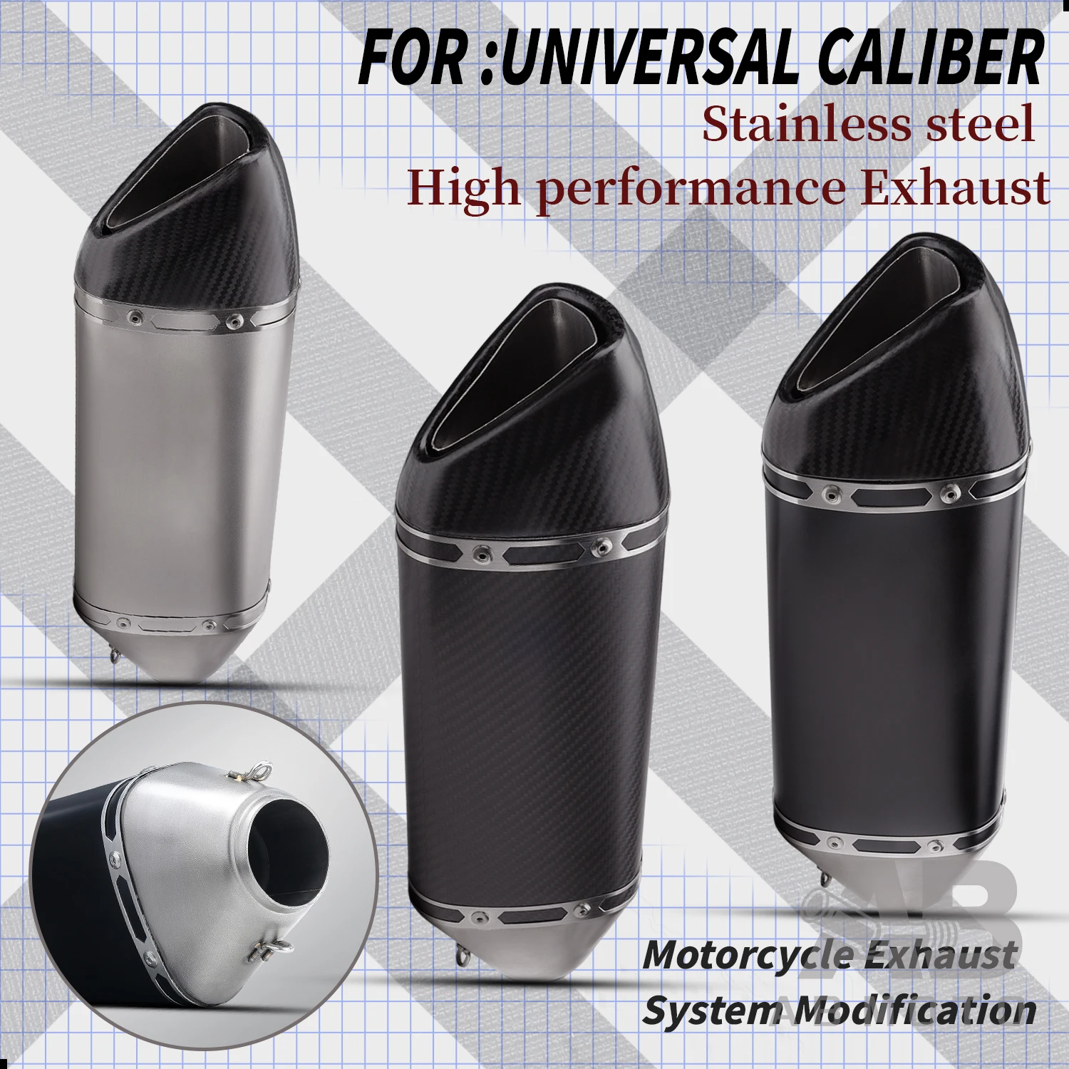 

AB MOTO Universal 51MM motorcycle exhaust system modified with carbon fiber escape muffler for ZX6R CBR650 GSX1000