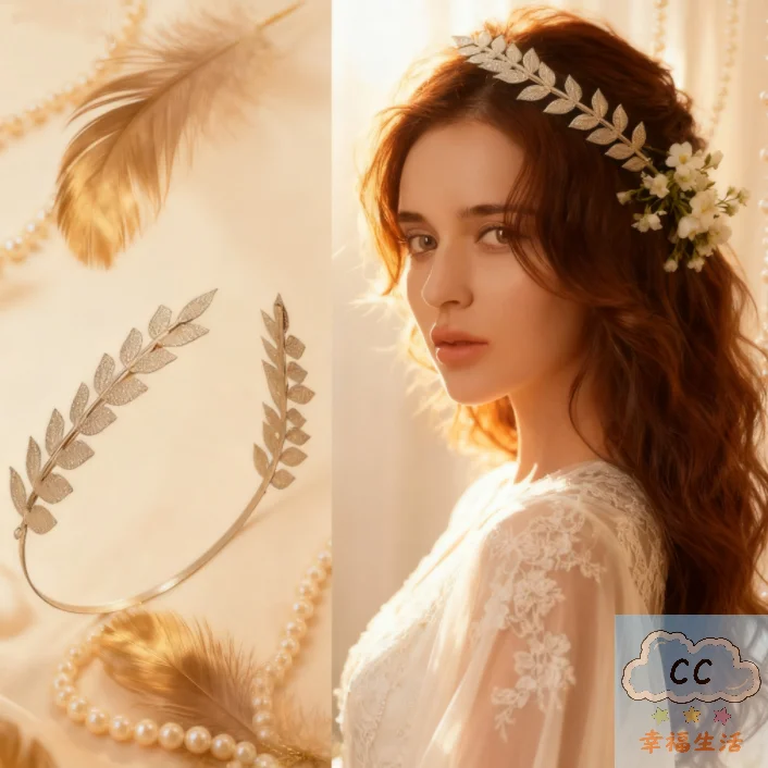 

Повязка на голову с короной в стиле богини, головной убор в стиле ретро, греческая тиара для свадьбы невесты, винтажный аксессуар для украшения волос