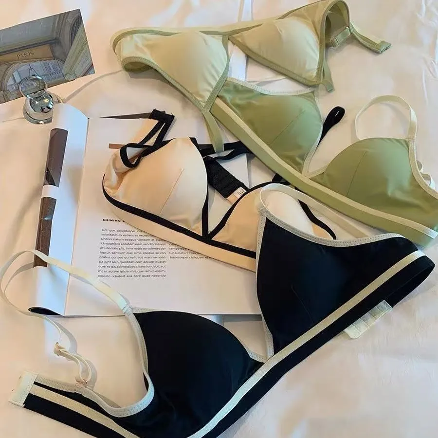 حمالة صدر ناعمة على الطراز الأمريكي للنساء صيفية كاجوال سوداء بدون أثر ملابس داخلية مريحة ناعمة بدون خياطة