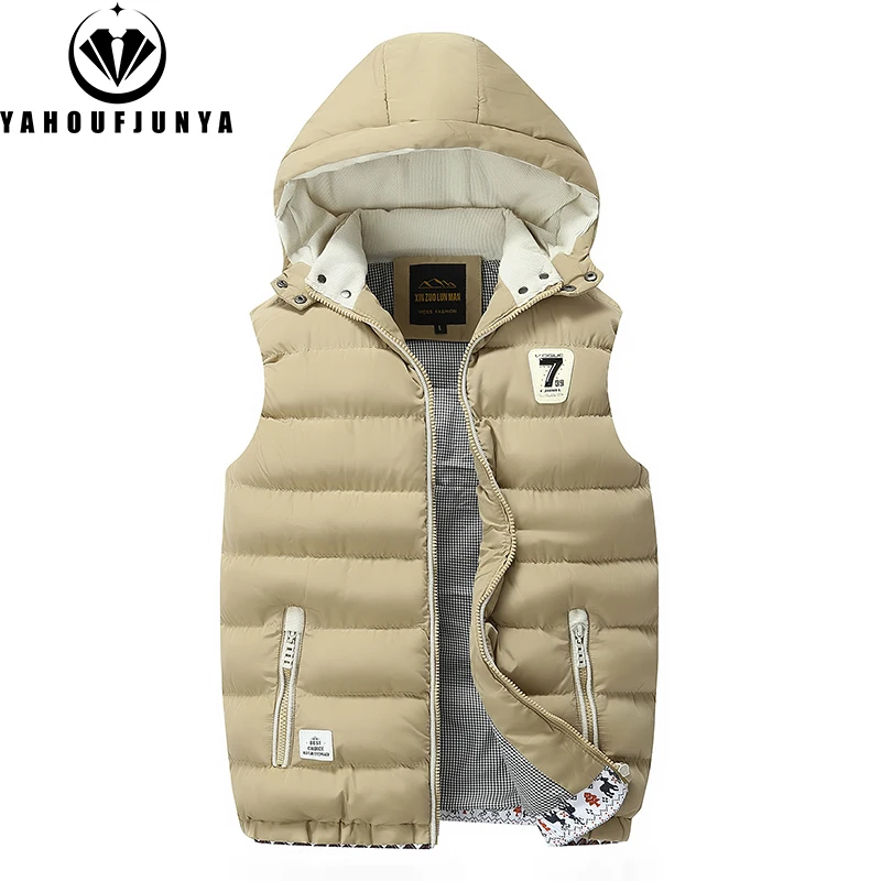 Nouveaux hommes printemps sans manches chaud détachable à capuche gilet vestes hommes automne couleur unie extérieur coupe-vent décontracté mode gilet mâle