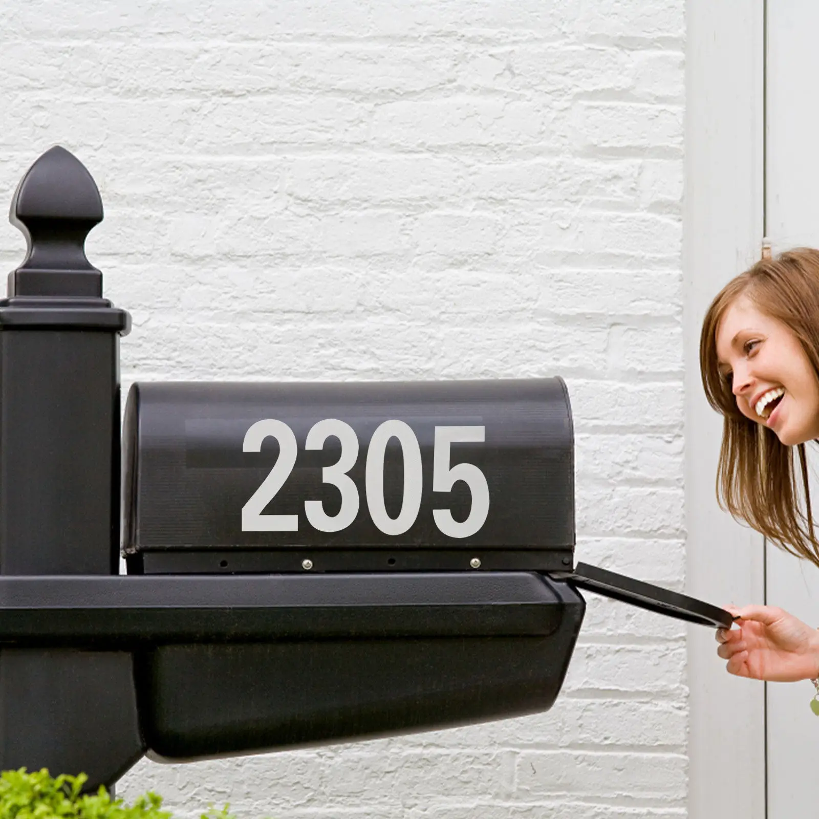 4Sheets 4 Inch Reflective Number Stickers for Mailbox Outdoor Home Address Trash Can Locker Car Trim Self-Adhesive Weatherproof