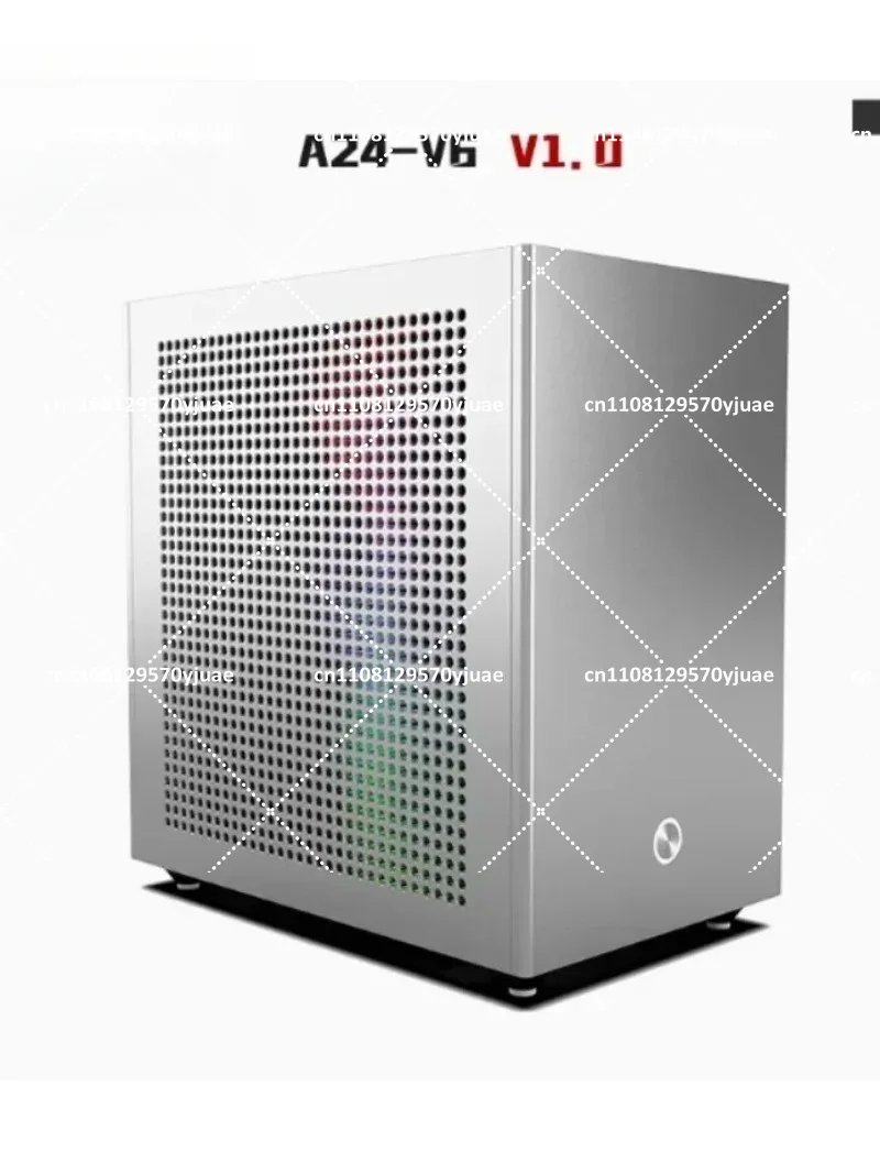 Mini ITX Computer Case Dual Slot Half Height Graphics Card Compact 1U Power Supply Chassis 5.38L
