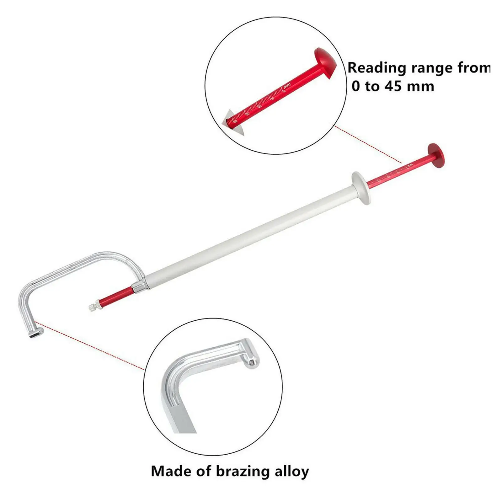 Brake Disc Measuring Tool Micrometer Ruler Aluminum Durable Thickness Gauge 0-1.77'' High Performance Brake Disc Caliper Tool