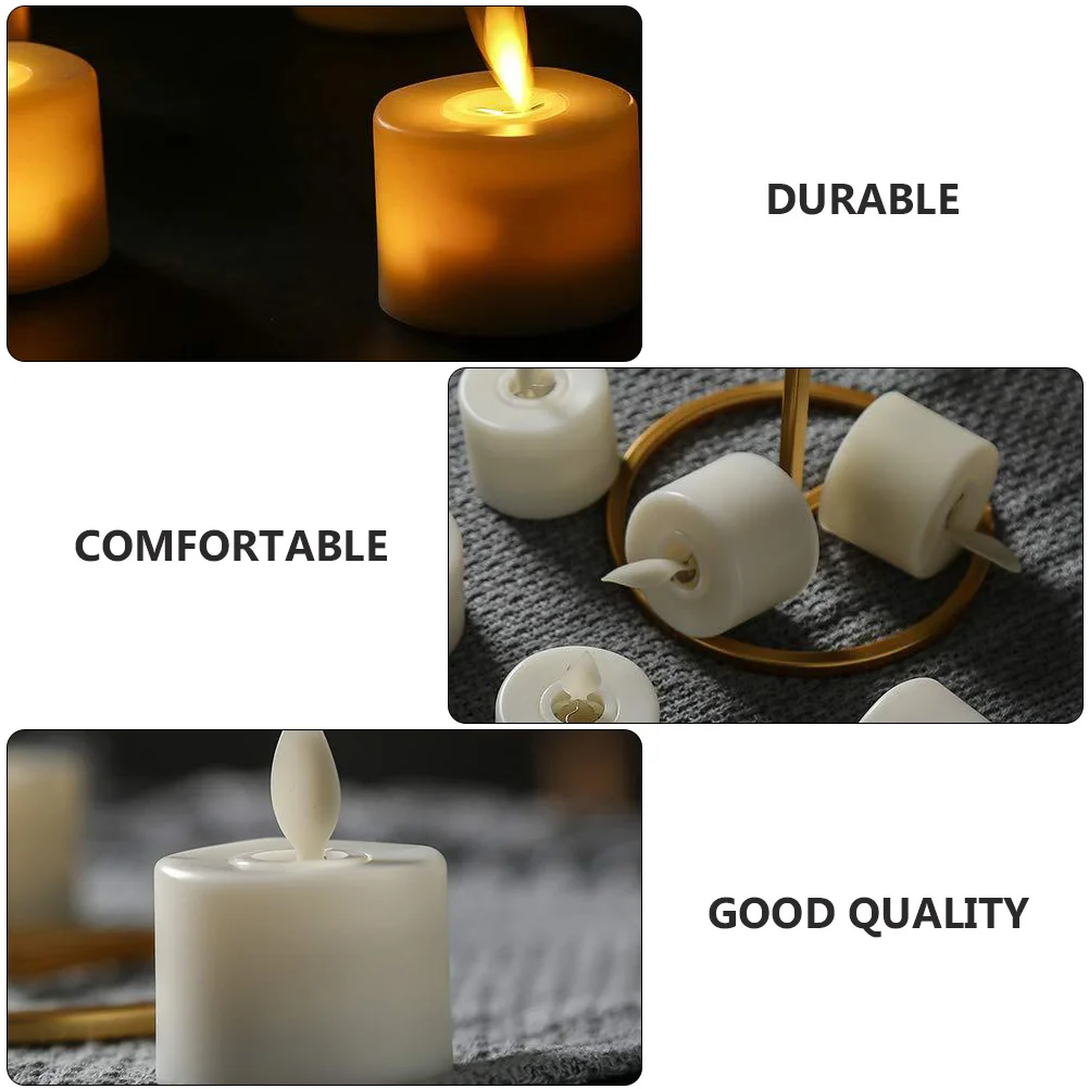 6Pcs Electronic Lamps Powered Realistic Flameless LED Decorative Small Desktop Light Atmosphere Scene Decor