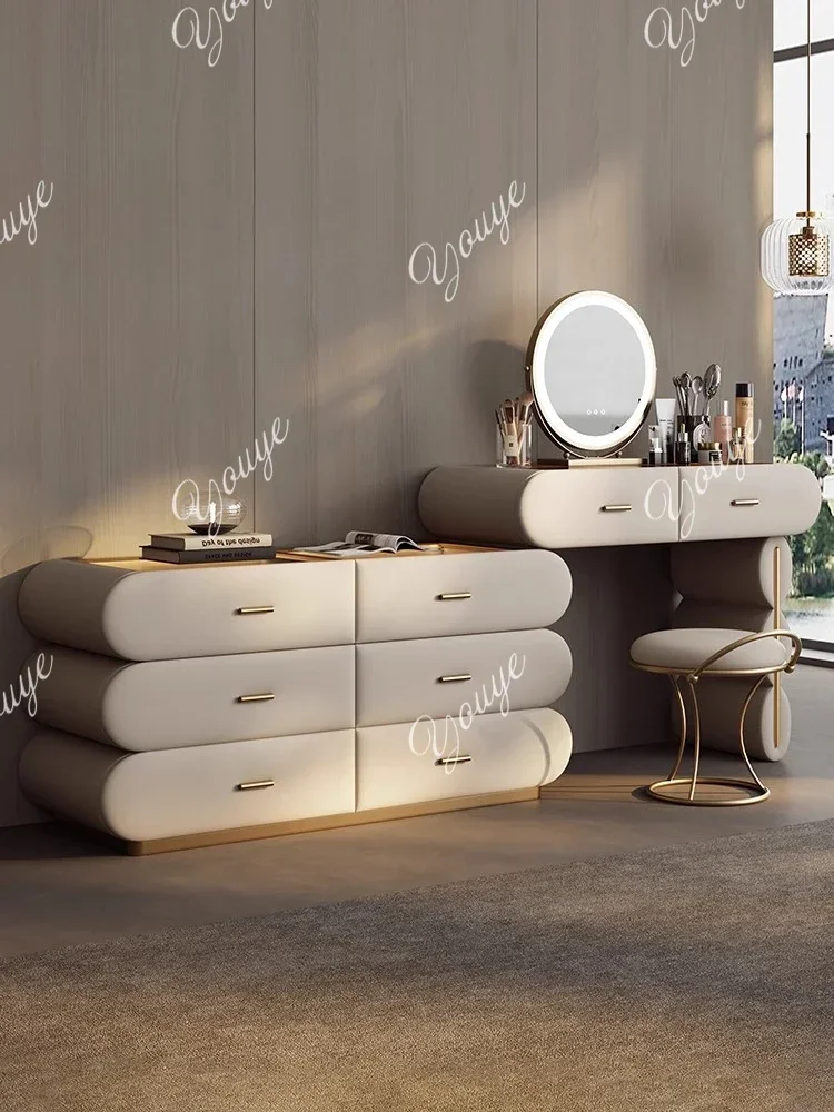 

J W Master Bedroom Modern Simple Light Luxury Dresser, New Desk Dressing Table, Integrated Corner Storage Cabinet