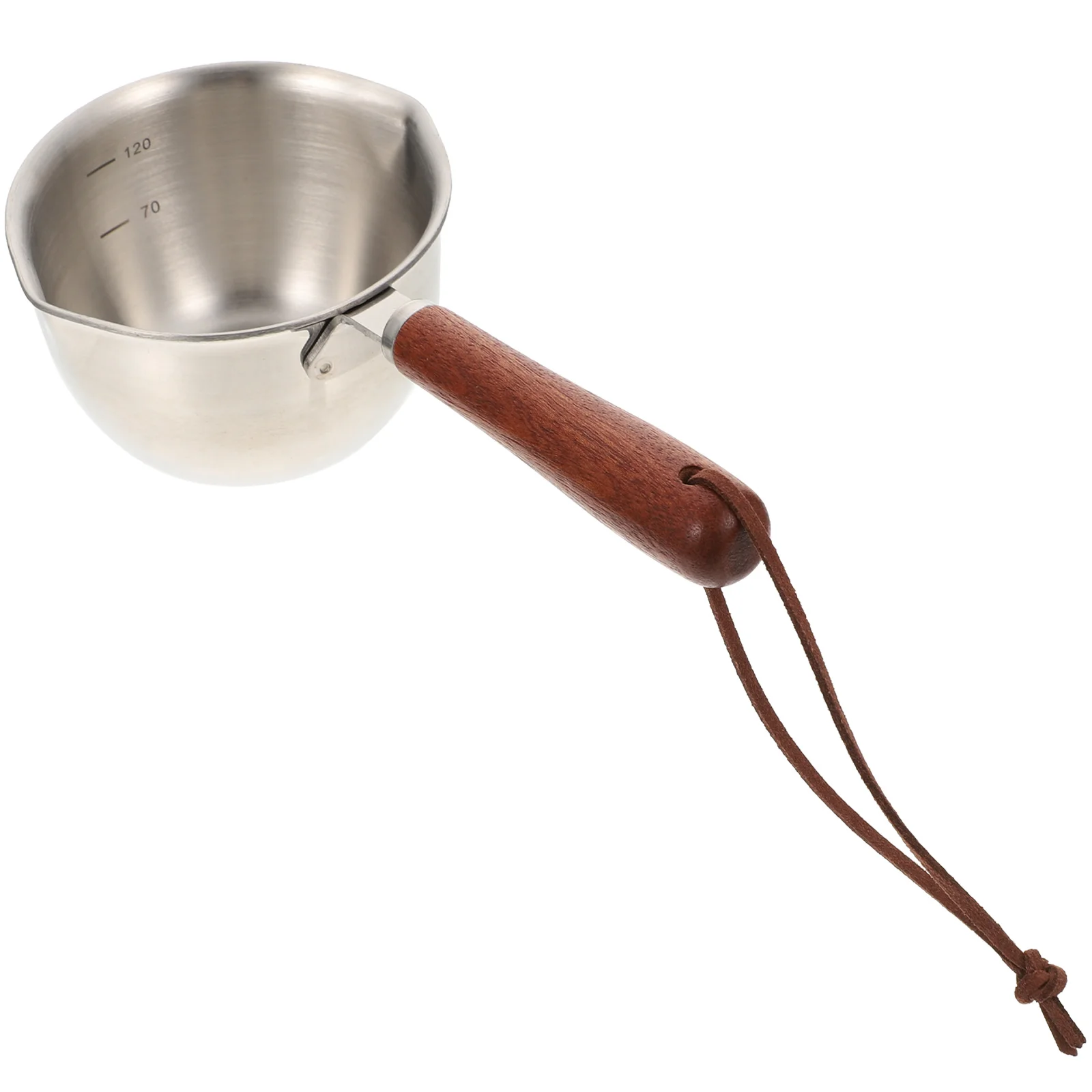 

Stainless Steel Saucepan Pour Oil Pot Easy Clean Multi Functional Cooking Pan Wood H Metal Pots Lightweight Mini Saucepans