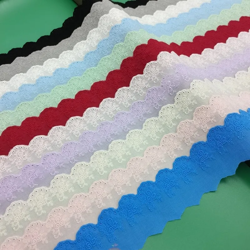 

14Yards New Multi-color Hollow Cotton Fabric Embroidered Lace Decal FabricDIY Dress Lolita Clothing Dress Decoration Accessories