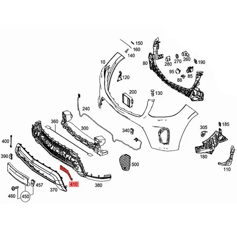 Cubierta de parachoques delantero de coche, piezas de rejilla para Mercedes Benz W166 GLS GLS350 GLS450 2017-2019 1668858822/1668858922