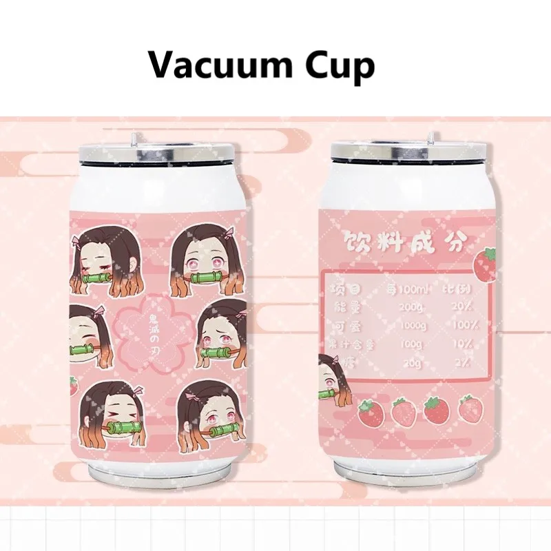 Anime Game Demon Slayer Vacuum Cup Kamado Tanjirou Nezuko Cosplay Coffee Mug Water Bottle Cola Shape Water Can with Nipple Gift