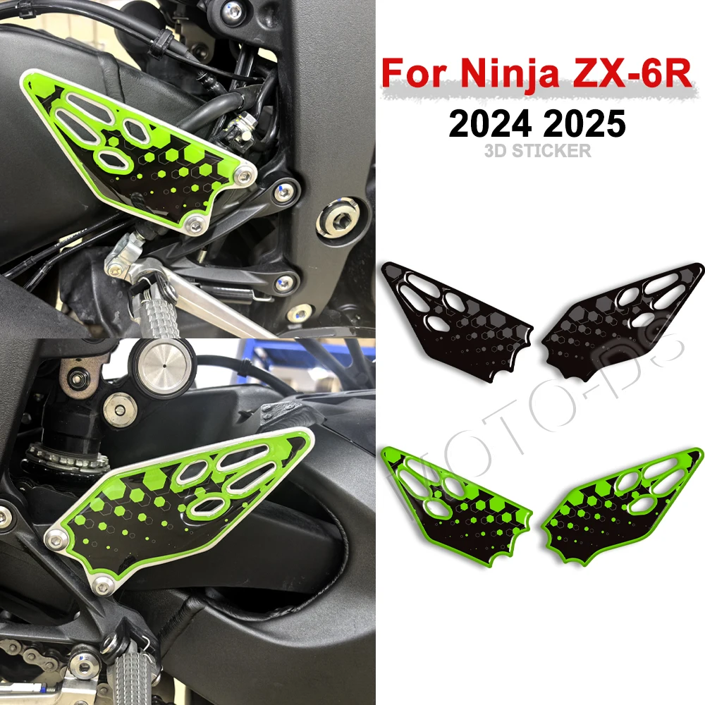 

ZX 6R 2024 Accessories 3D Resin Sticker Heel Protection Tank Pad Stickers Kit For kawasaki Ninja ZX-6R ZX6R 2025 2026