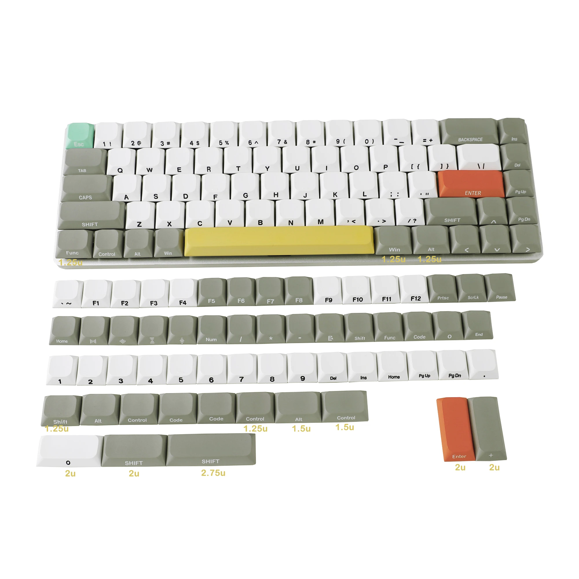 YMDK 127色 メカニカルキーボード用 PBTキーキャップ