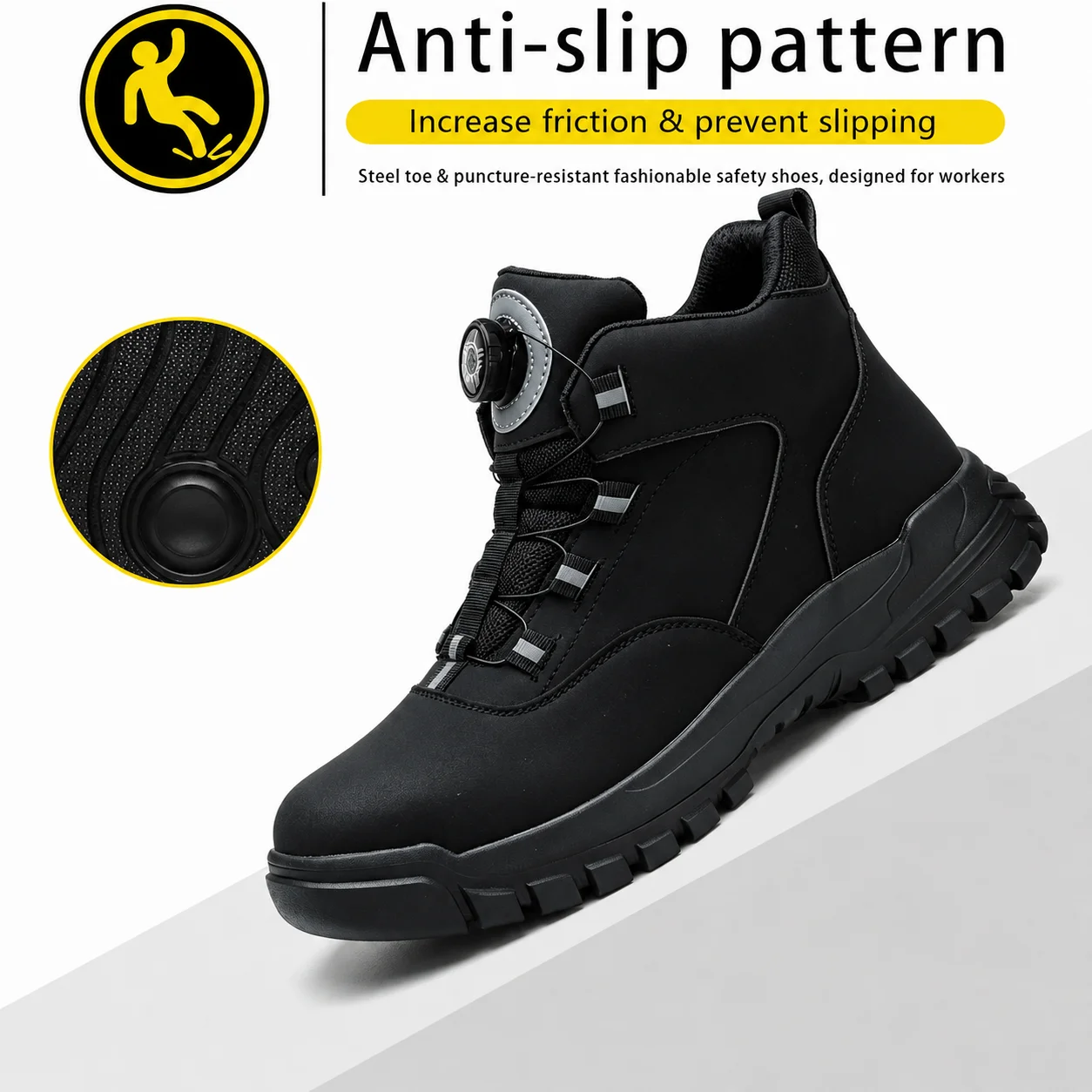 Botas de seguridad industriales para hombre, zapatos de trabajo transpirables, a prueba de pinchazos, antiimpactos, duraderos, cómodos, zapatillas de construcción
