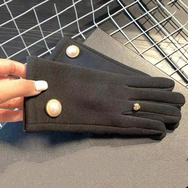 Women Winter Keep Warm Touch Screen Plus Cashmere Gloves Cycling Drive Soft Fashion Elegant Temperament Windproof