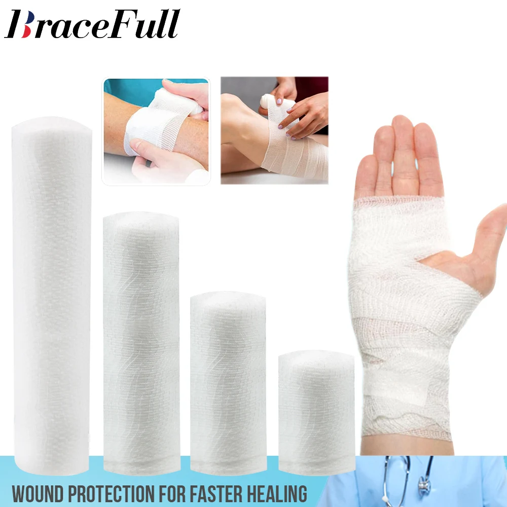 Gauze Rolls  Tape,Gauze Wrap,First Aid Supplies, Flexible,Stretchable,Breathable Gauze Bandage Rolls,Bandage Wrap