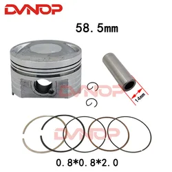 58.5 mm Piston 14 mm Pin Ring 0.8*0.8*2.0mm Set Kit Assembly For Honda JH125-19E CG133 CB133 125cc 133cc Egine Spare Parts