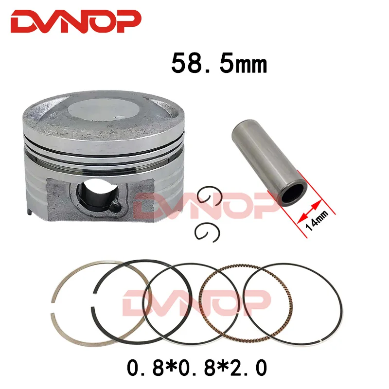 58.5mm tłok 14 mm Pin pierścień 0.8*0.8*2.0mm zestaw zestaw montażowy dla Honda JH125-19E CG133 CB133 125cc 133cc Egine części zamienne
