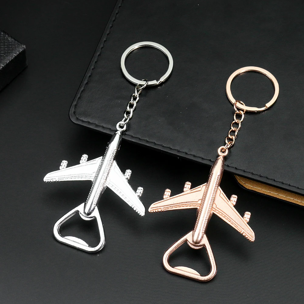 Mode Flugzeug Schlüssel bund Flaschen öffner Männer Geschenk Bier Wein kappe Entferner Auto Schlüssel ring Halter Hochzeits feier Küche liefert – Detail 1