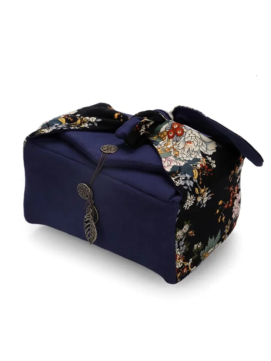 Cotton Linen 1 Pot 4 Cups Tea Set Bag, Portable Travel Teaware Storage Pouch, Tea Cozy Bag