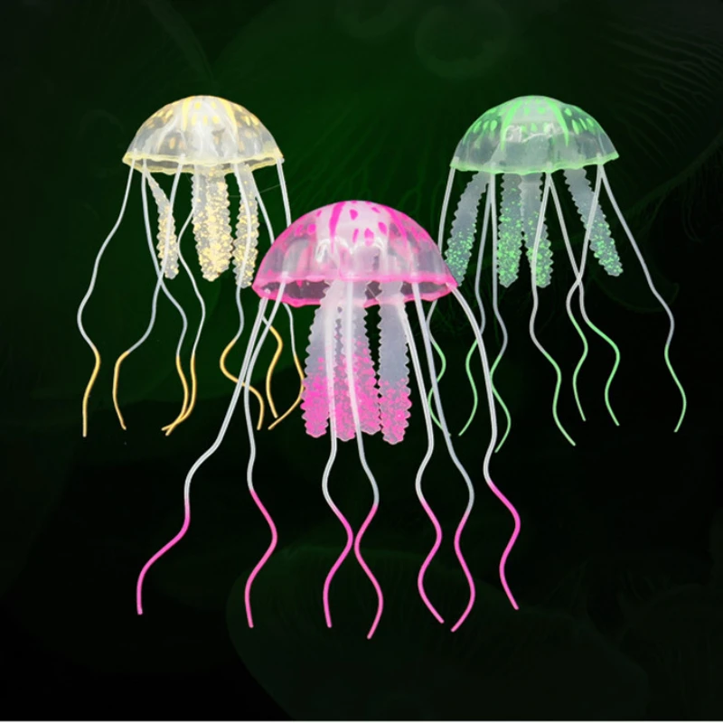 2023 NEW Artificial  Glowing Effect Jellyfish Aquarium Decoration Fish Tank Underwater Live Luminous Ornament Aquatic Landscape