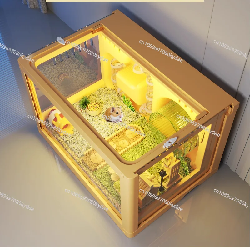 ‌Spacious Hamster Cage Panoramic Rodent Habitat Transparent Gerbil Mansion D.I.Y Multi-Level Escape-Proof Design