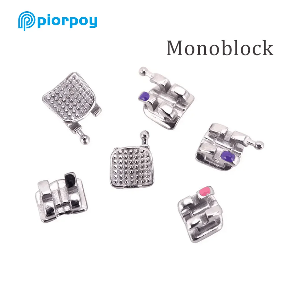 PIORPOY 100Pcs=5Kit Dental Orthodontic Braces For Teeth Roth MBT Slot 0.022 0.018 Hooks 3-4-5 MIM Monoblock Brackets Dental Tool