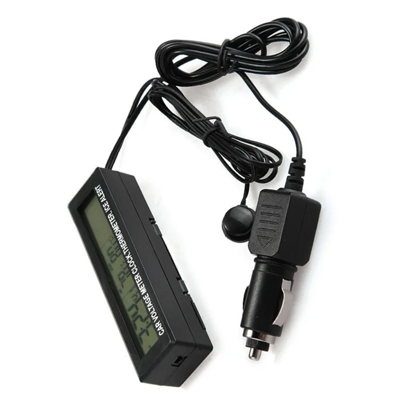 A80X-3-In-1 مقياس الفولتميتر للسيارة ومقياس الحرارة مع شاشة رقمية وساعة منبه وشاشة بإضاءة خلفية زرقاء وبرتقالية #3