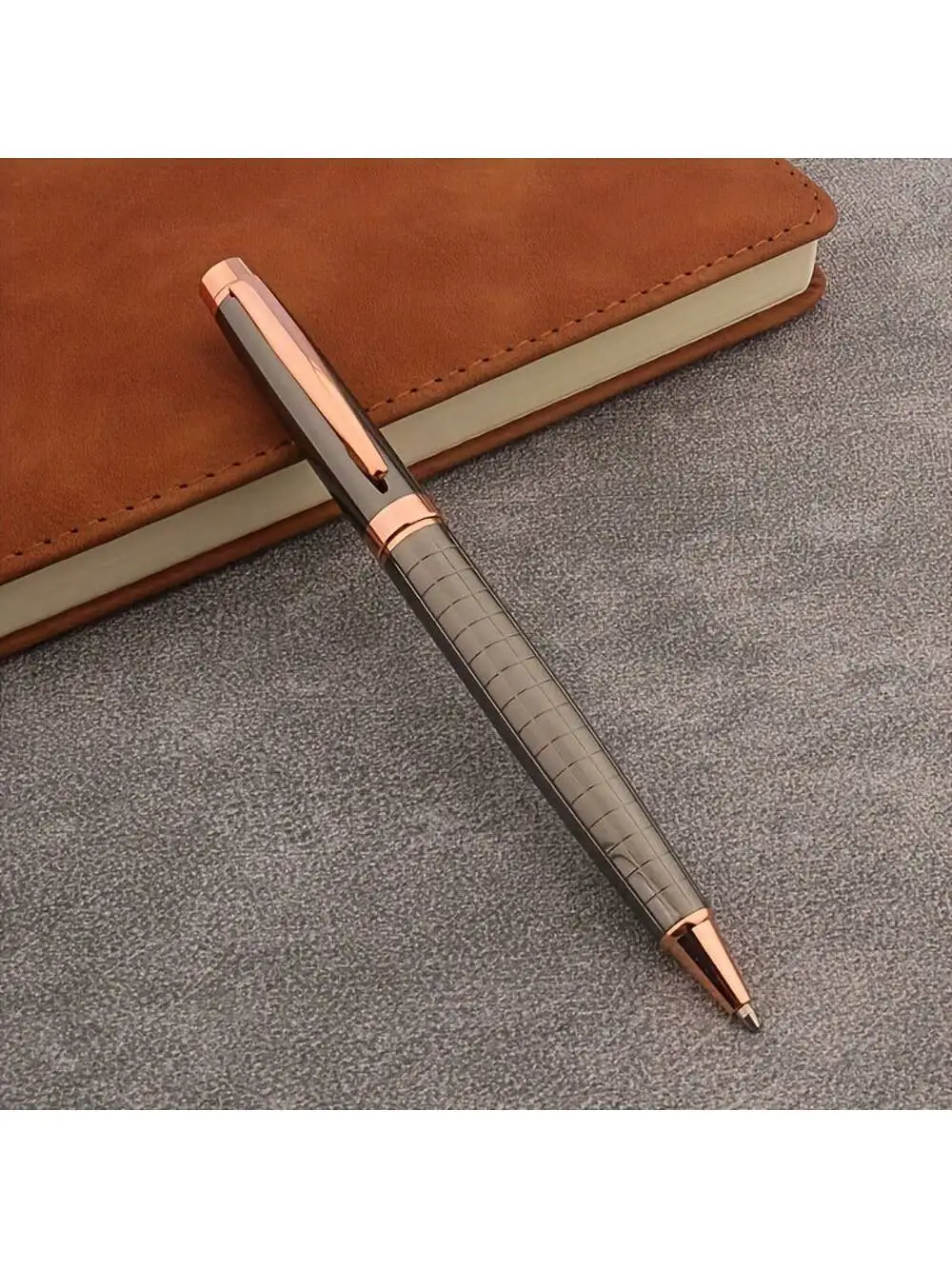 1PC Luxury ballpoint pen metal grey Signature pen Business Office School Supplies Writing