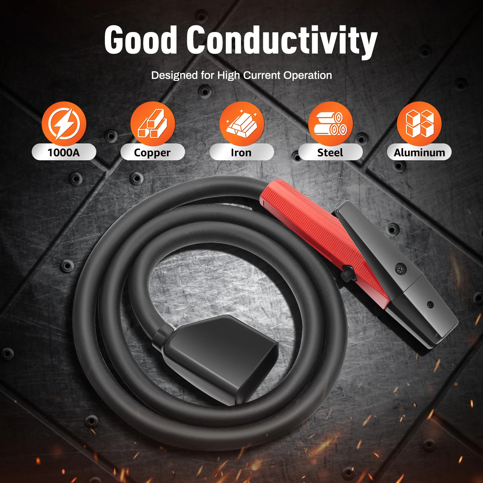 1000A Air Carbon Arc Gouging Torch – 360° Rotating Chuck, 86.6in Flexible Hose, for Metal Slotting Welding – K4000