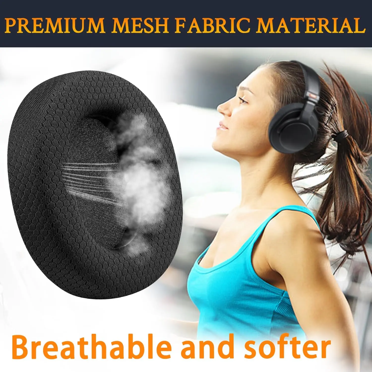 Fifine H3 ゲーミングヘッドセット用ヘッドフォンイヤーパッド交換用イヤークッションパッドカバーイヤーマフ