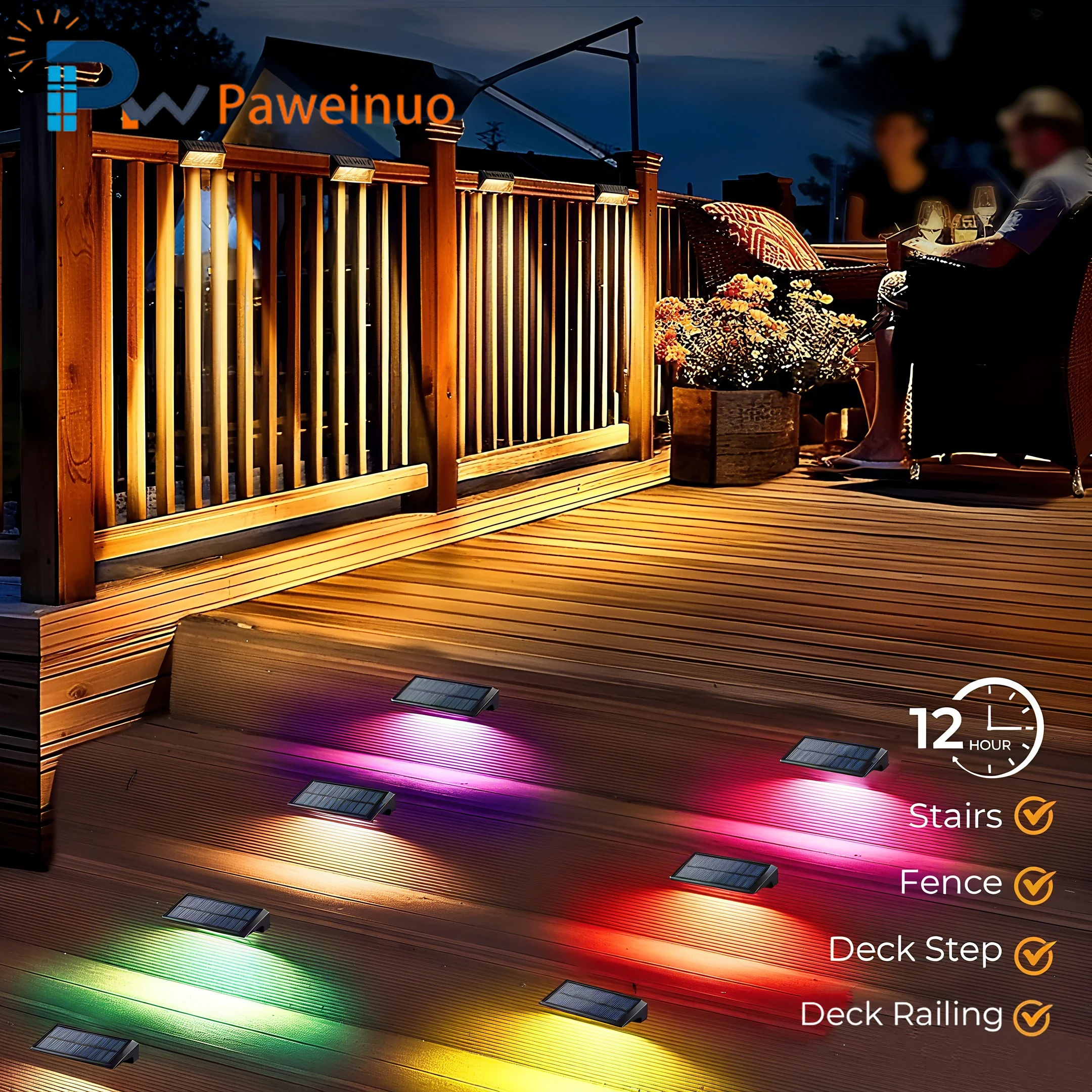 

1/2/4 PCS Solar Wall Light 9 Modes IP65 Waterproof Led Solar Light Outdoor Garden Decoration For Patio Stairs Railing Pathway