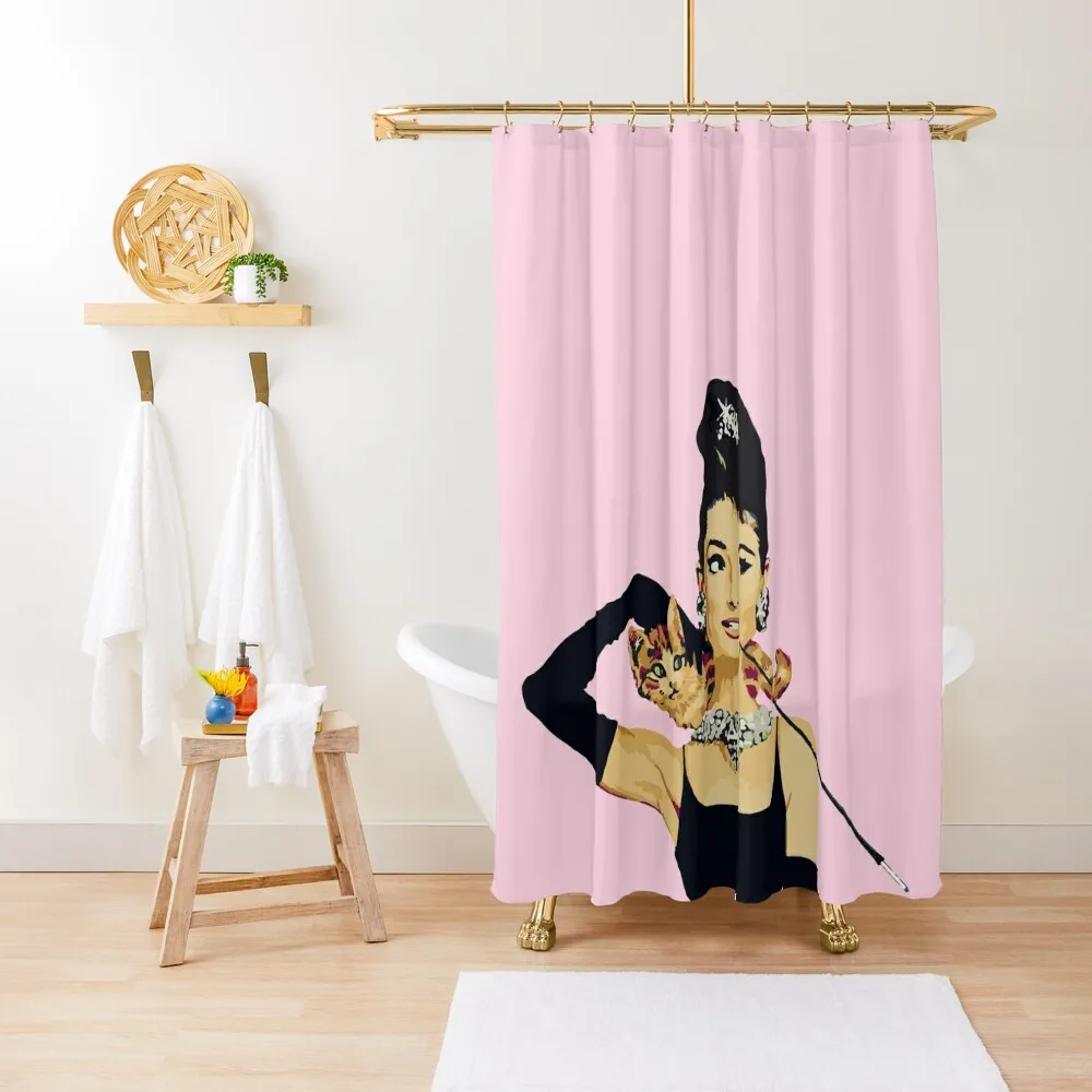 

Breakfast at Tiffanys | Audrey Hepburn Ocre Gold Shower Curtain Bathroom Showers