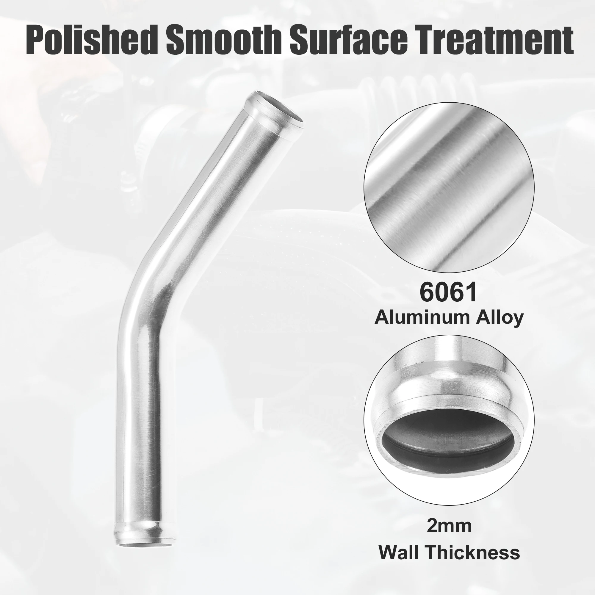 UXCELL Car Aluminum Alloy Tube Pipe 32/35/57/70/80/89/102mm OD 100mm 152mm Length 45/90 Degree Bend Elbow Air Intake Joiner Tube