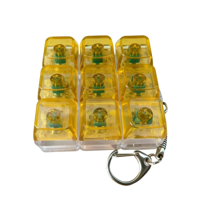 Hot 9 Keys Mechanical Keyboard Axis Tester Fidget Key Toy Stress Relief Button with Keycap Keychain Toy Gift for Fun And Relief