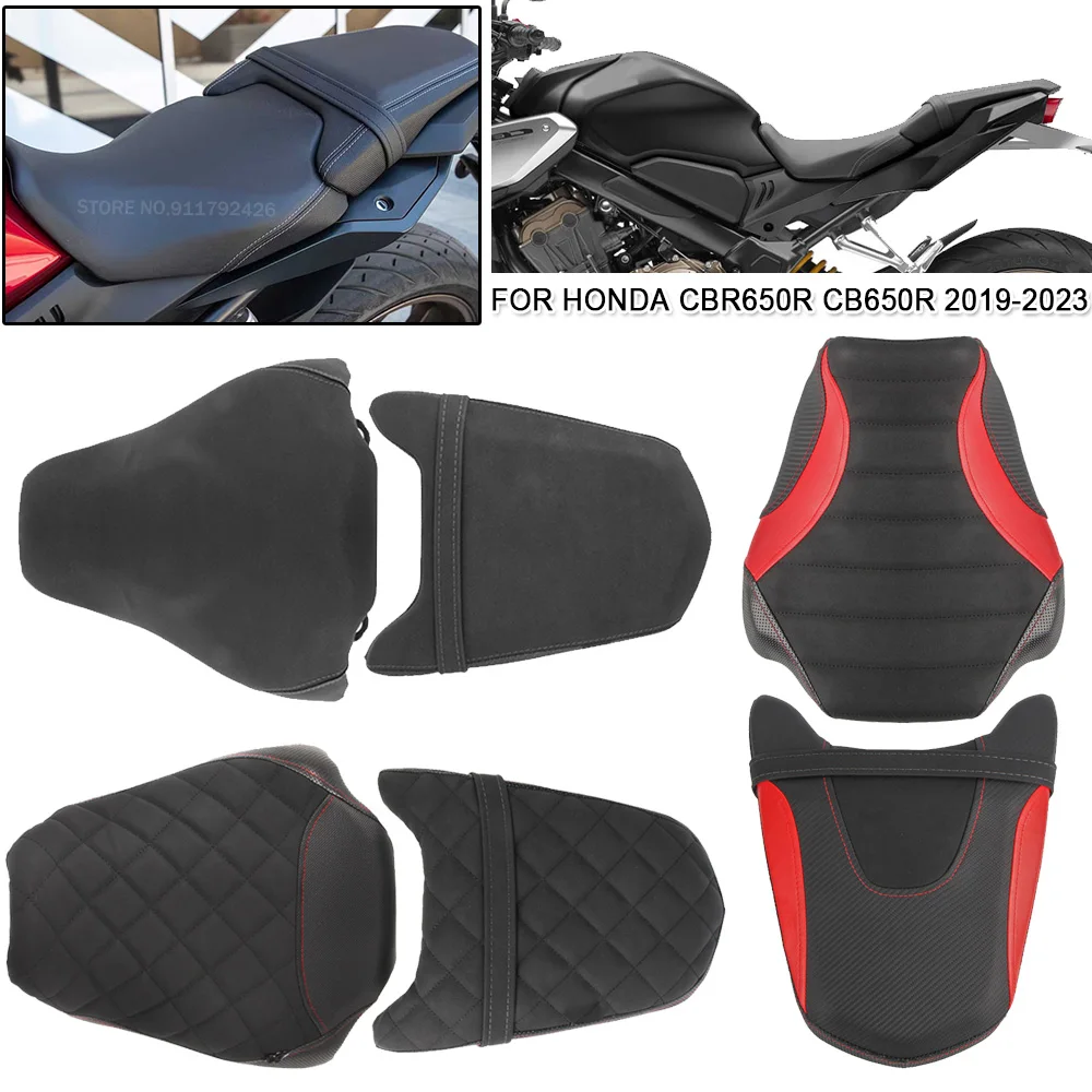 

For Honda CB650R 2019 2020 2021 2022 2023 CBR650R Motorcycle Front Rear Seat Cushions Driver Passenger Solo Seat Cushion Pad