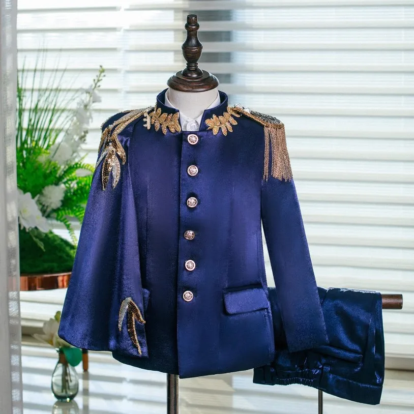 

New Children's Suits Wedding Birthday Party Host's Piano Performs a Walk Show Tuxedo Boys Blazer Sets A4809 Vestidos