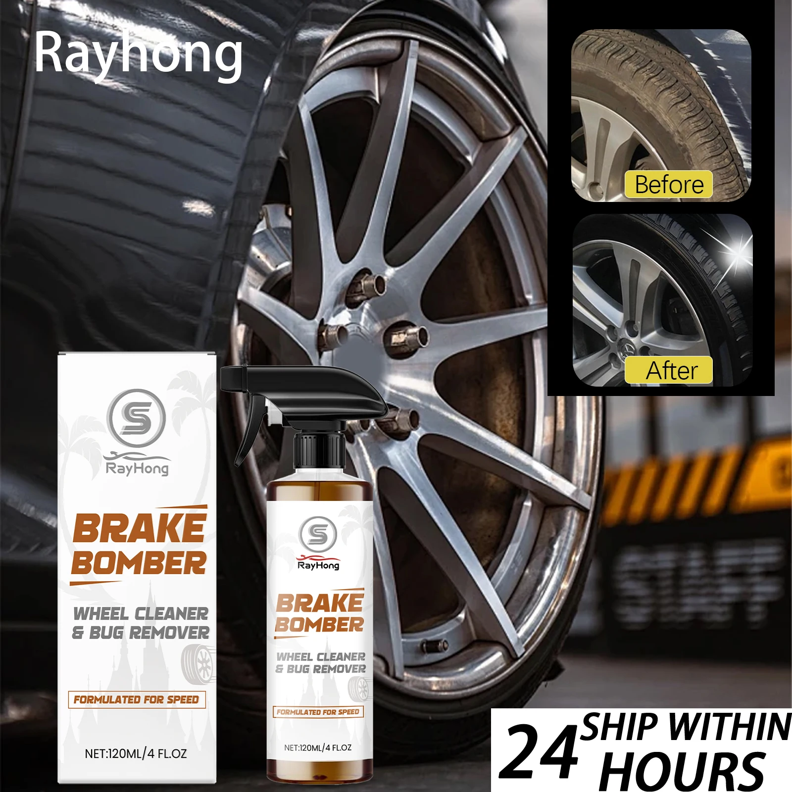 

Rayhong Professional Wheel Tire Cleaner 120ML Brake Dust Remover Tire Cleaner Car Wheels Iron Remover Wheel Cleaner Tire Shine