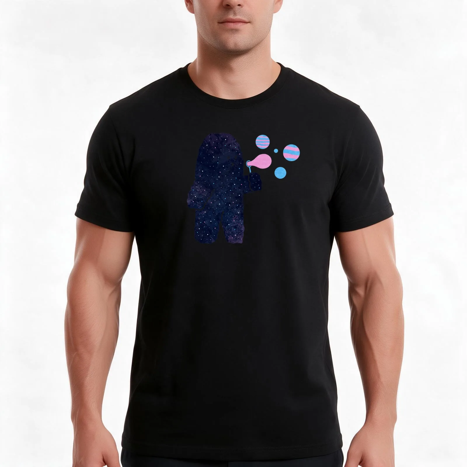 Making Planets T-Shirt, Summer Casual Cotton Tee, Oversized Streetwear Tops, Vintage Graphic Print, Loose Fit Short Sleeve