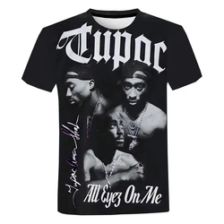 Rapper 2PAC Hip Hop Oversized T-shirt for Men Summer Casual  Fashion Harajuku Street Round Neck Tops Short Sleeves T Shirt