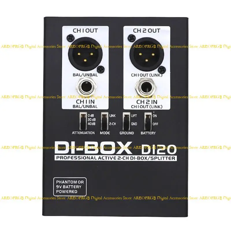 E21e 2channel Active Direct Box Active Box с выходным заземлением для Live Sound Studio Recording Equipment