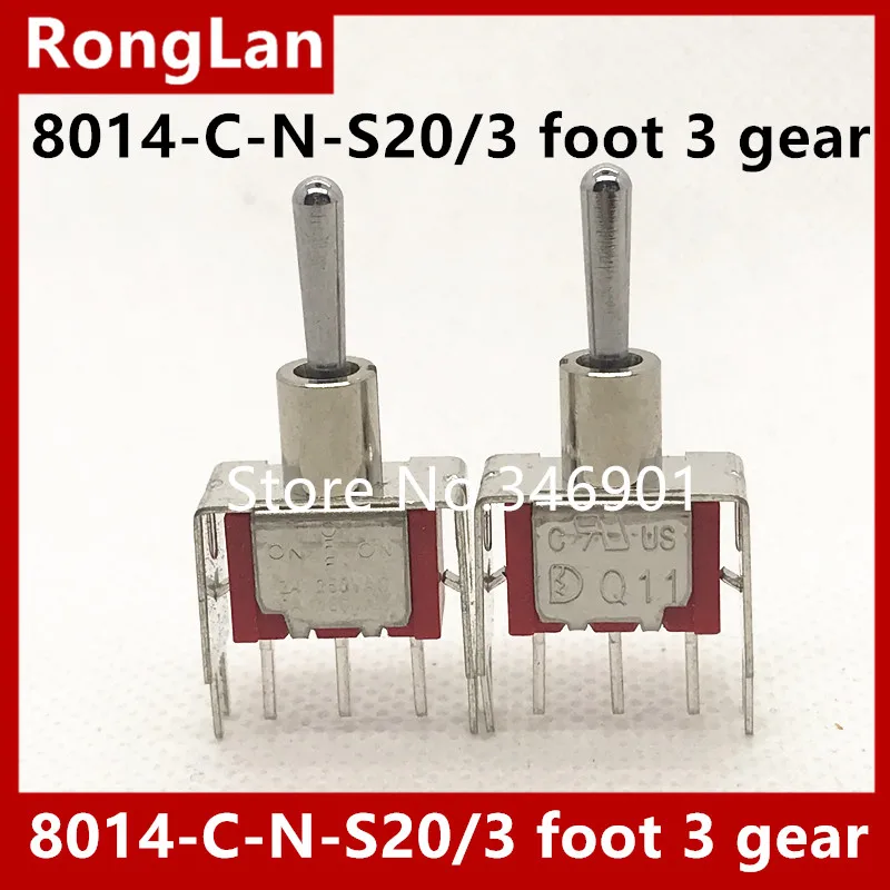 [SA]8014-C-N-S20/3 foot 3gear Brachypodium pin single tripod third gear M6.35 small toggle switch Q11 Taiwan Deli Wei 1MS--50pcs