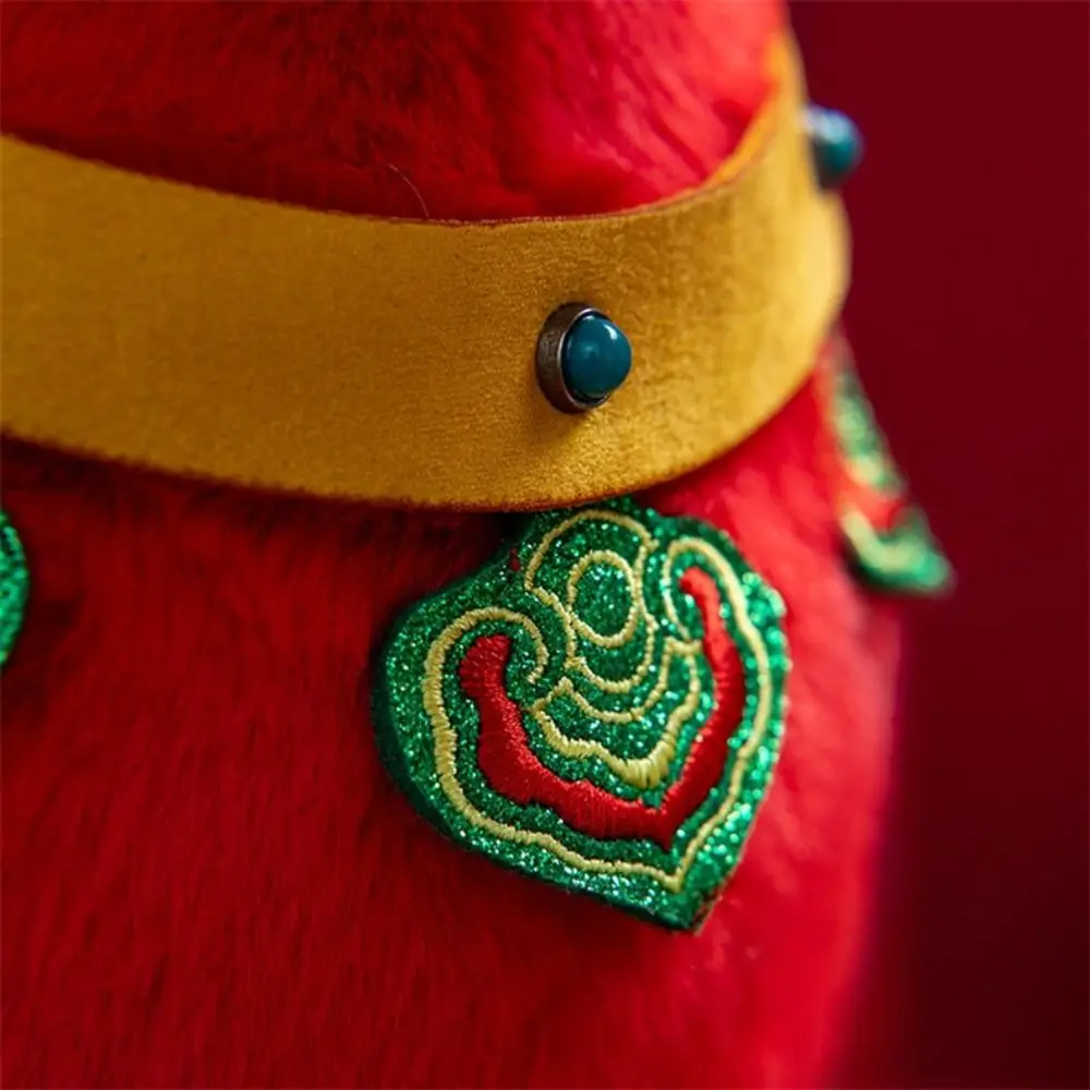 

Chinese Style Horse Mascot Stuffed Animal PP Cotton Fluffy Horse Comfortable Portable Chinese Stuffed Horse Festive Decor