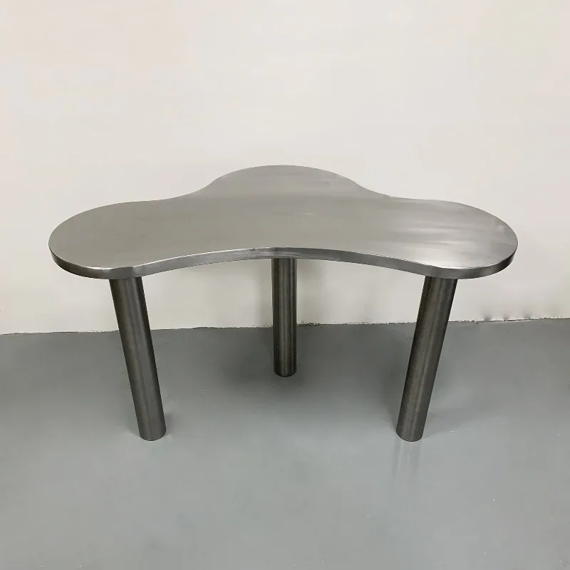 

living room coffee cream wind creative special-shaped modern home small apartment light luxury stainless steel coffee table