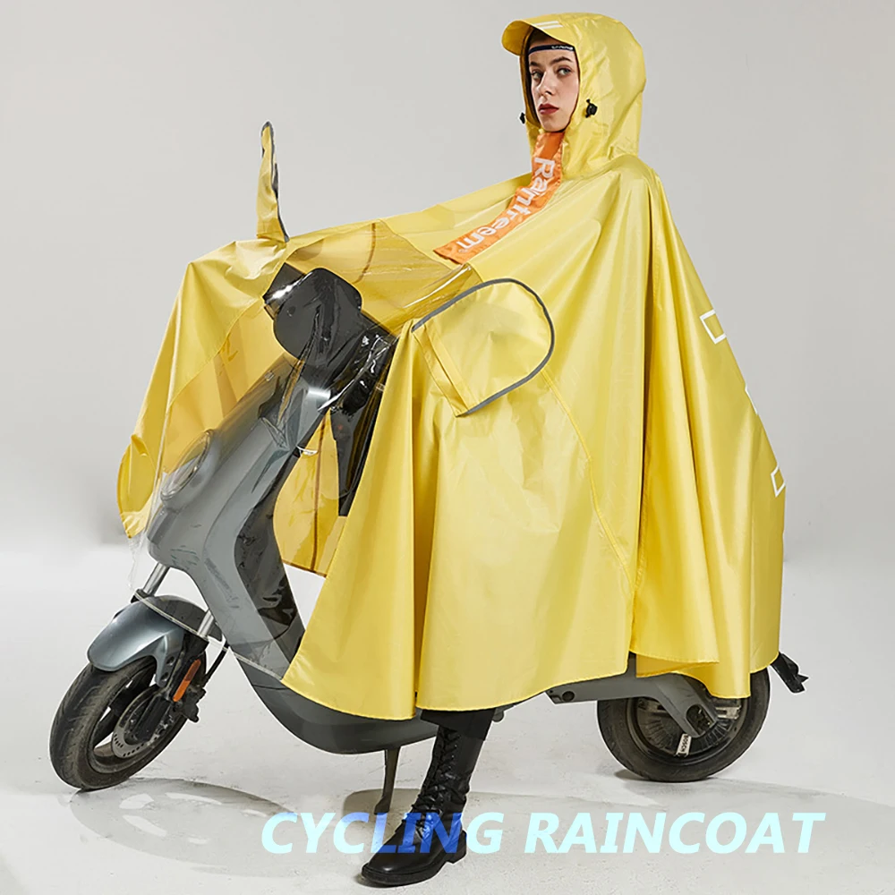 

Extra Large Electric Bike Rain Poncho for Adults, Heavy Duty Waterproof Motorcycle Raincoat, Cycling Rainwear for Men Women