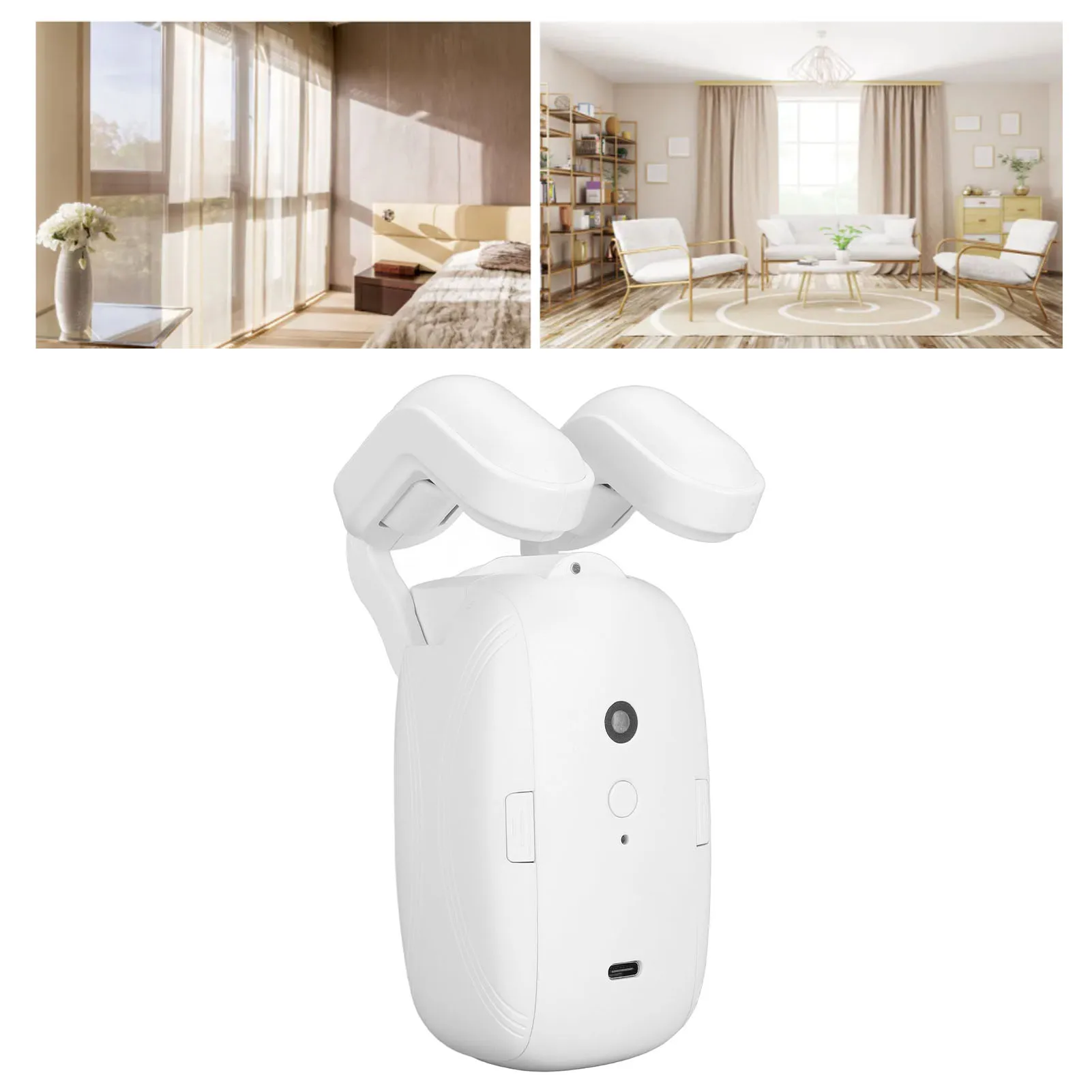 

Automatic Curtain Opener Robot Timer Light Sensor 4000mAh Battery Voice Control Quiet Mode Smart Curtain Opener for Roman Rod