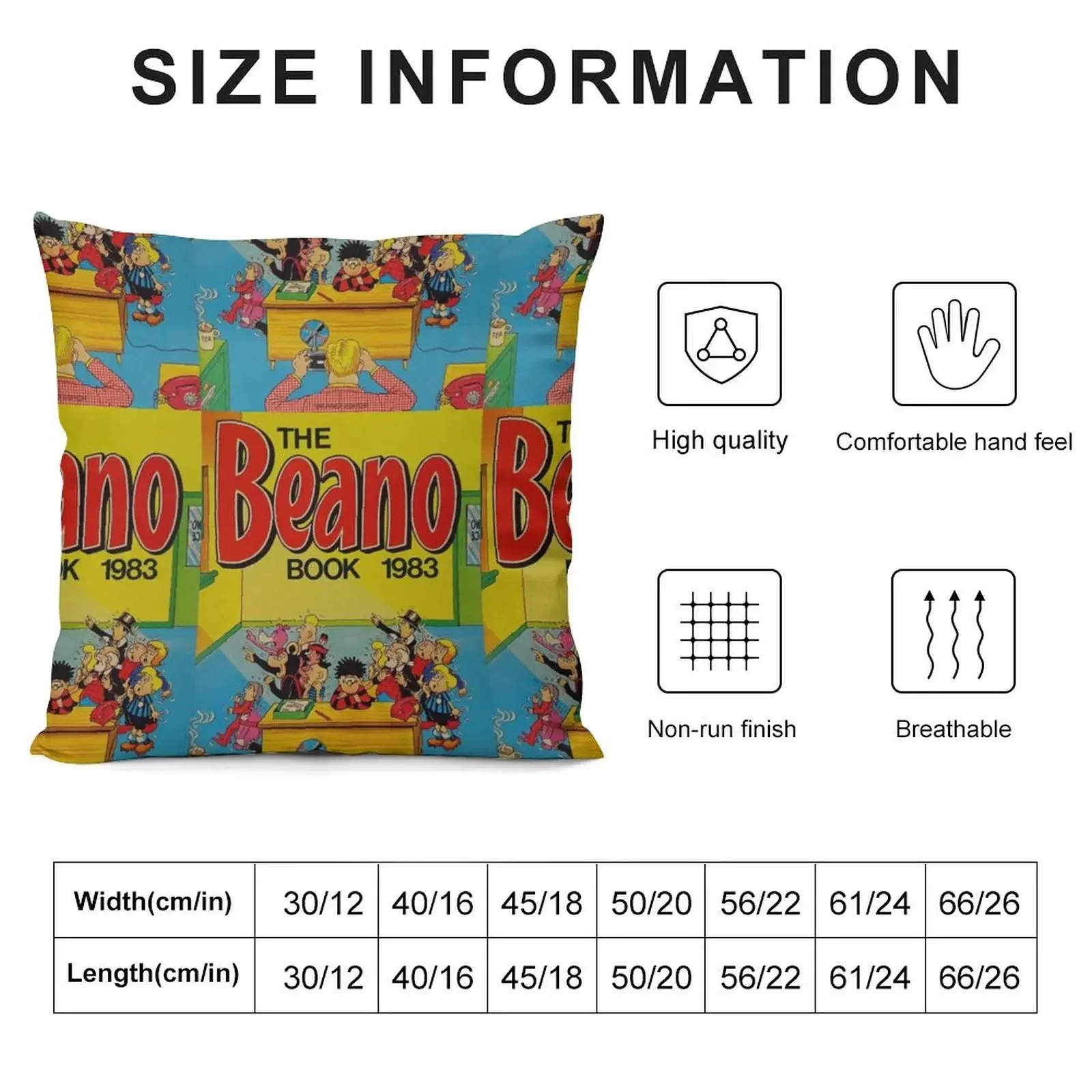 The BEANO Book 1983 comic retro vintage Throw Pillow christmas supplies Embroidered Cushion Cover pillow