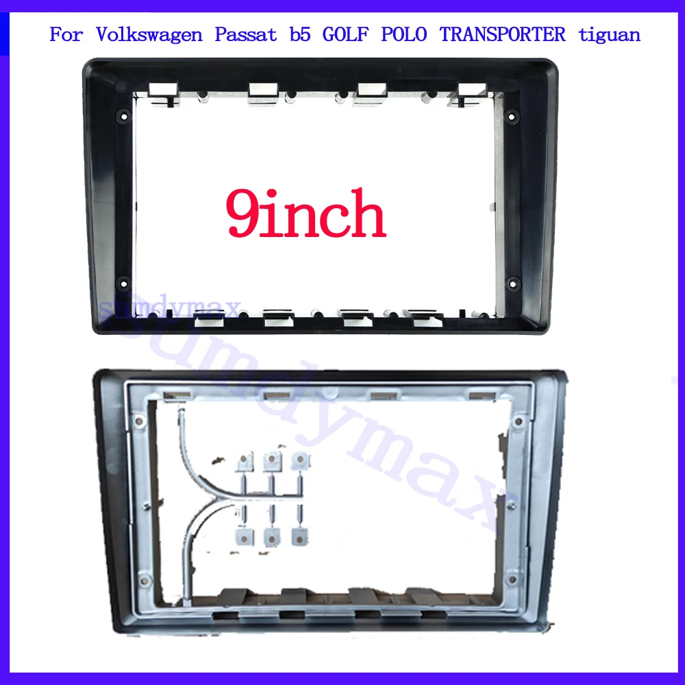 

2 Din 9 Inch Car Radio ABS+PC Plastic Fascia Panel for Volkswagen Passat b5 GOLF POLO TRANSPORTER tiguan Dashboard Frame