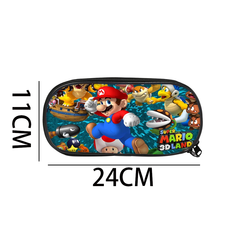 Super Mario Bros Pencil Case Kawaii Anime Figure Bag Stationery Back To School Pencil Pouch Student Supplies Kids Birthday Gifts